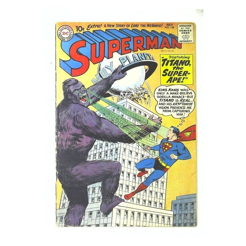 Superman (1939 series) #138 in Fine condition. DC comics [e{