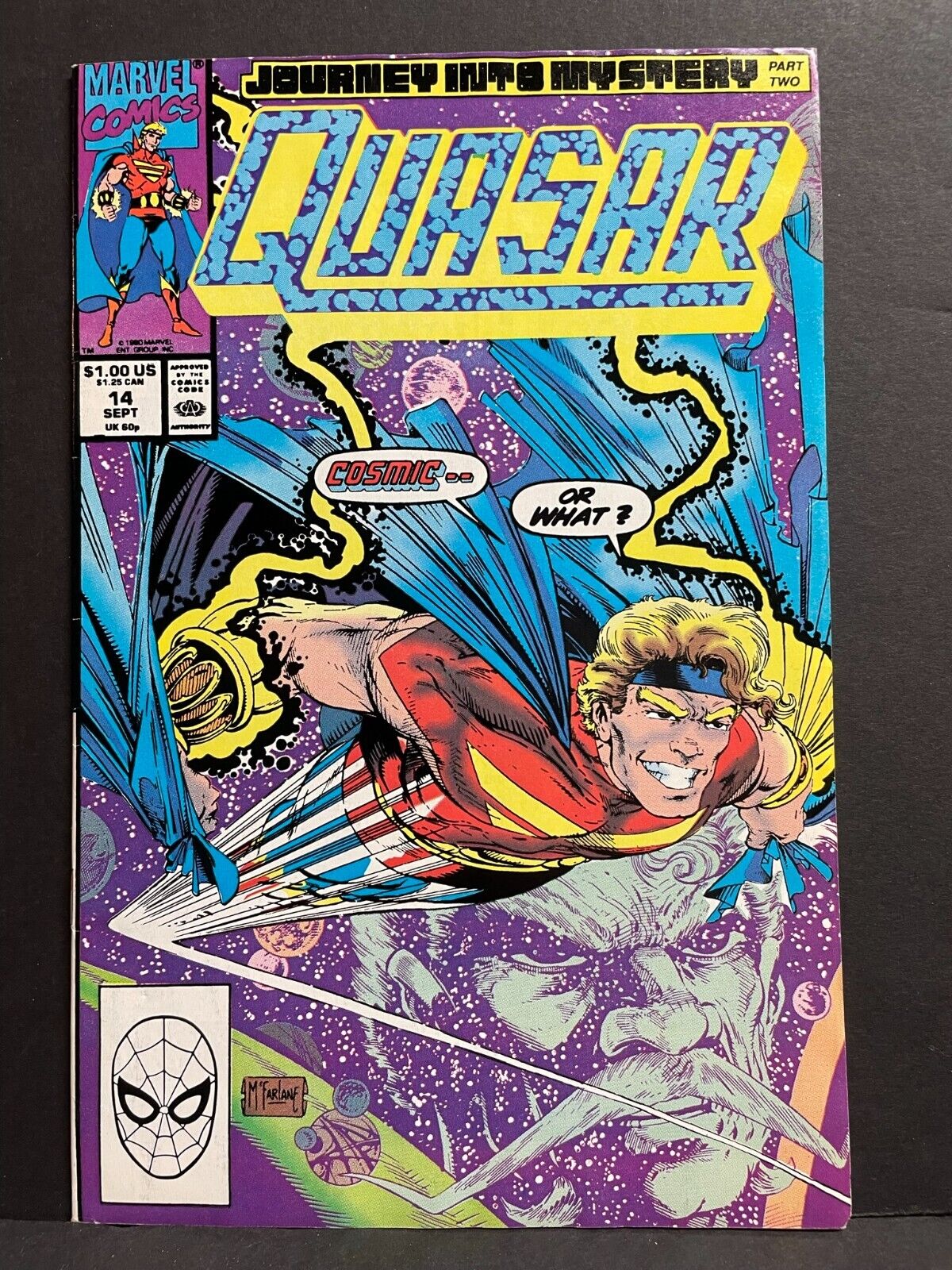 Quasar  #14  VF  1990  Todd McFarlane Cover  Art  High Grade Marvel Comic