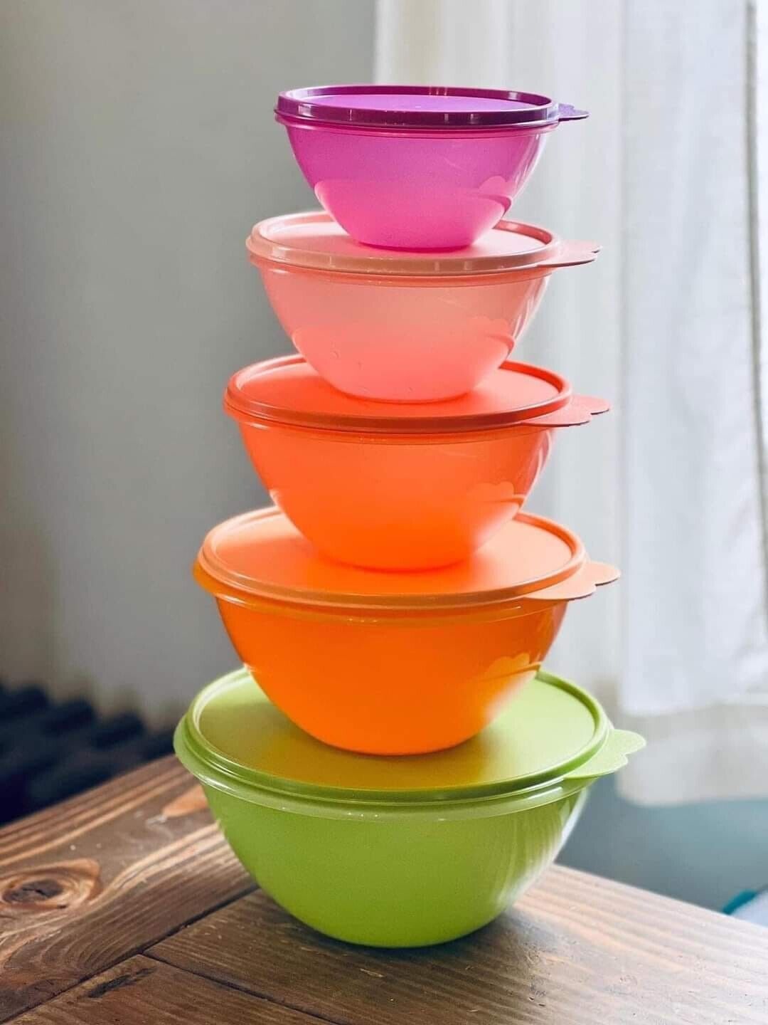 Tupperware Wonderlier Bowl Set 5 Piece Nesting Bowls Limited Colors