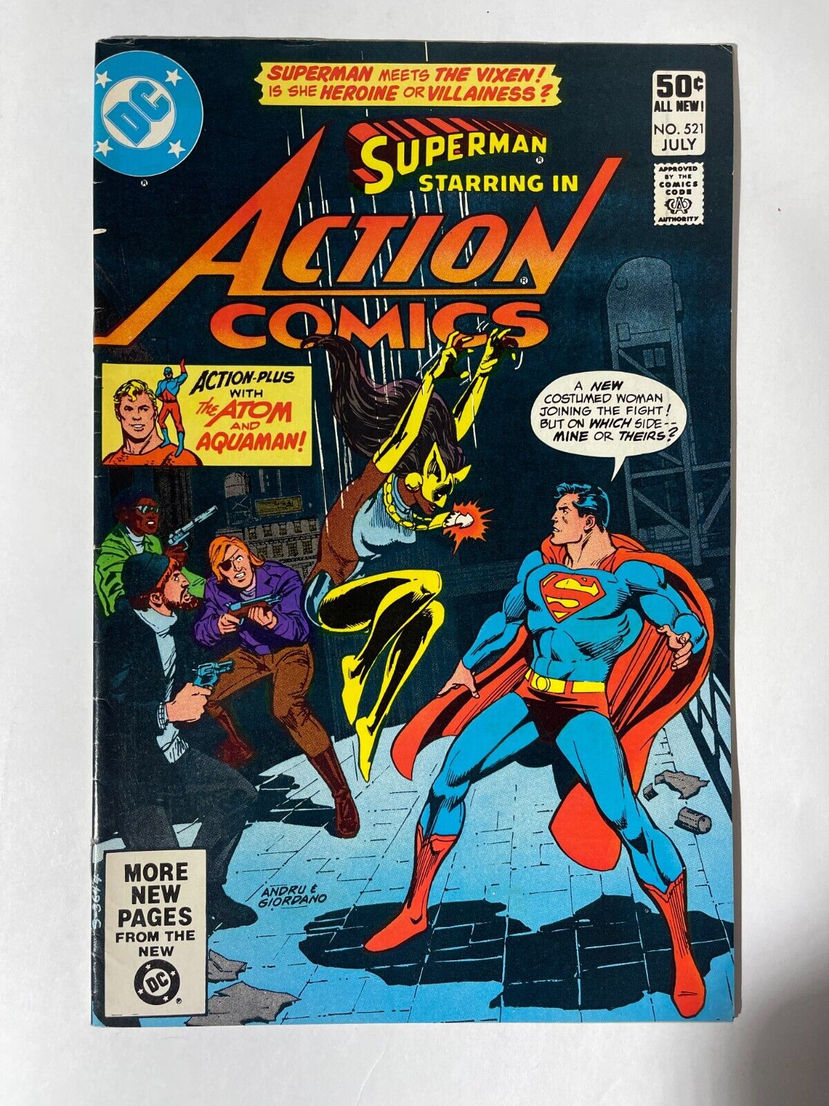 Action Comics #521 FN/VF 7.0 1981 SUPERMAN - 1st app. VIXEN - Bagged And Boarded
