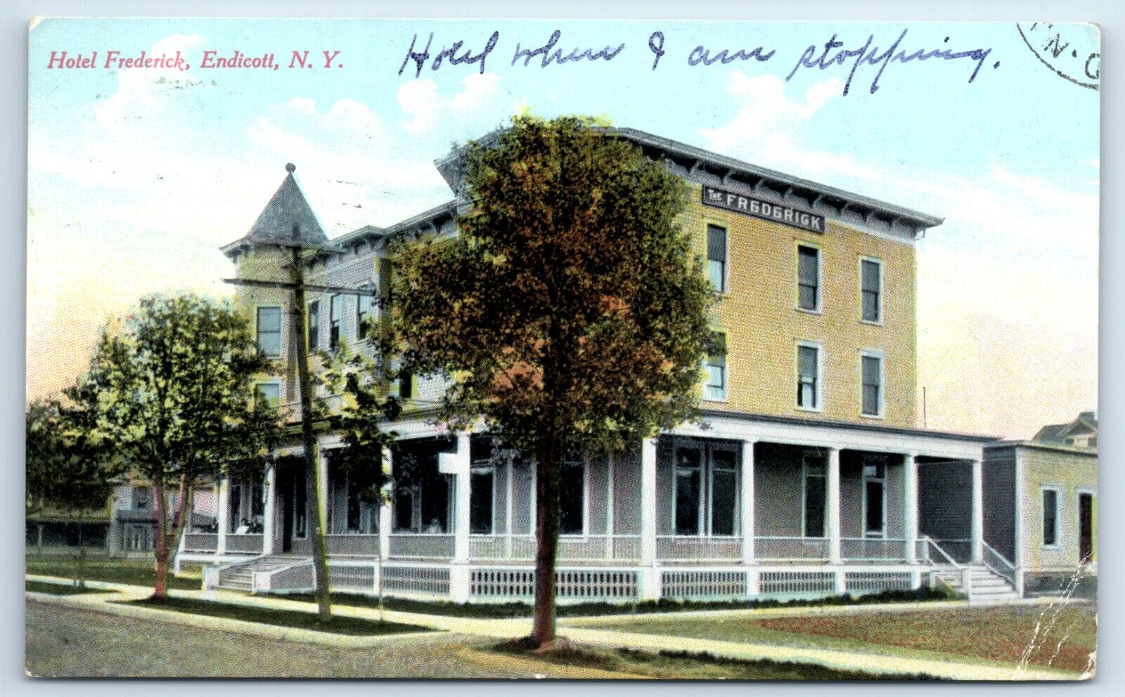 Postcard Hotel Frederick, Endicott NY 1911 J113