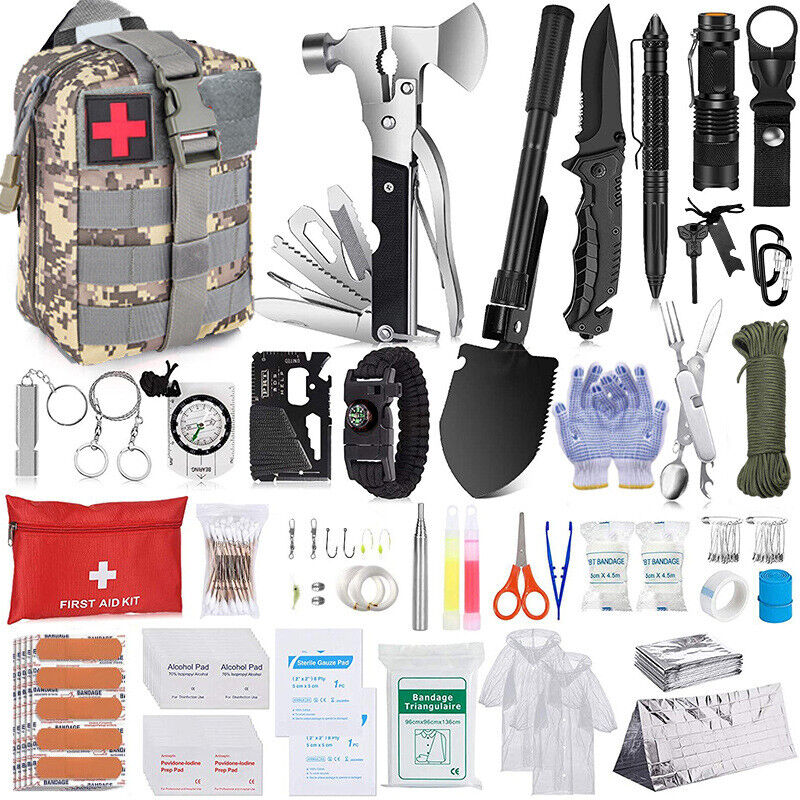 Over 200 Military Hunting Camping Survival tools Kit and Survival Necessities 