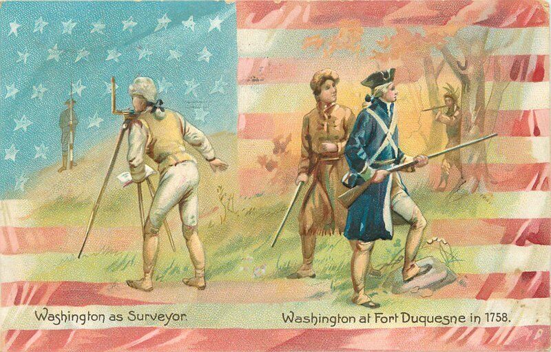 Washington Surveyor Fort Duquesne Tuck Patriotic Postcard 22-6179