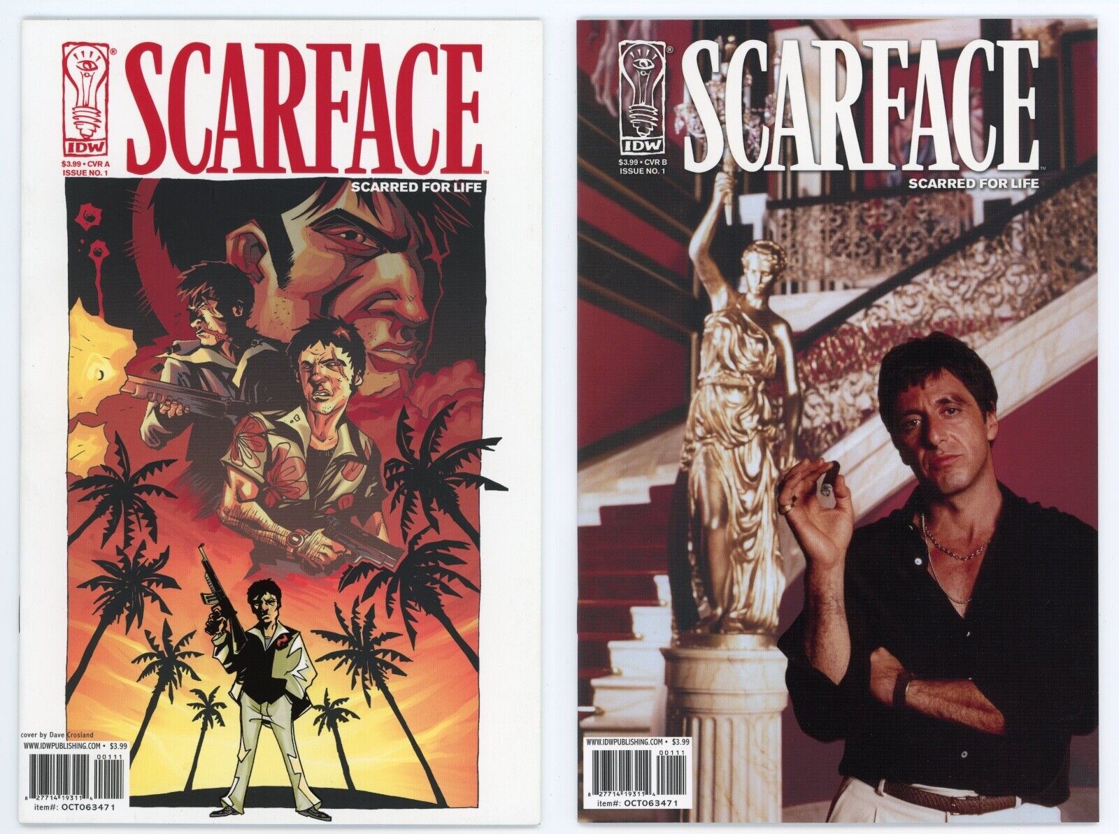 Scarface Scarred for Life #1 BOTH NM+ Cover A & PHOTO Cover High Grade 2006 IDW