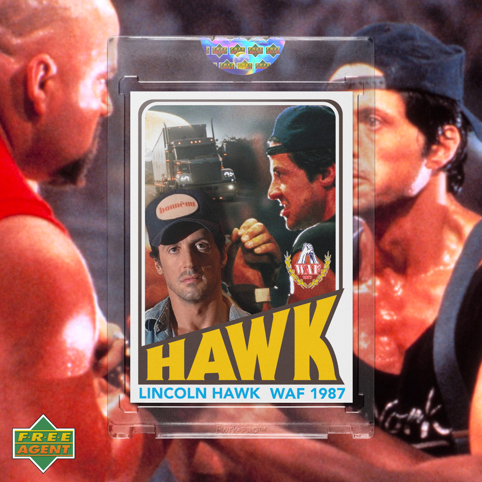 Over The Top HAWK Sylvester Stallone Custom Trading Card 1987 Arm Wrestling