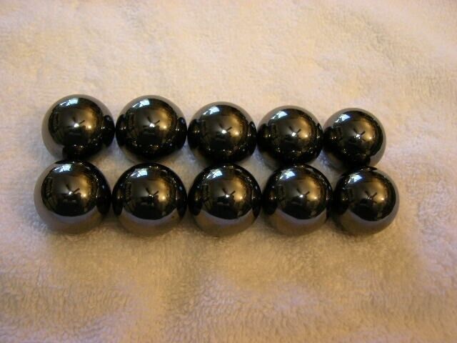 Hematite balls/spheres polished magnetic 1 inch solid 5 pair 10 spheres per lot