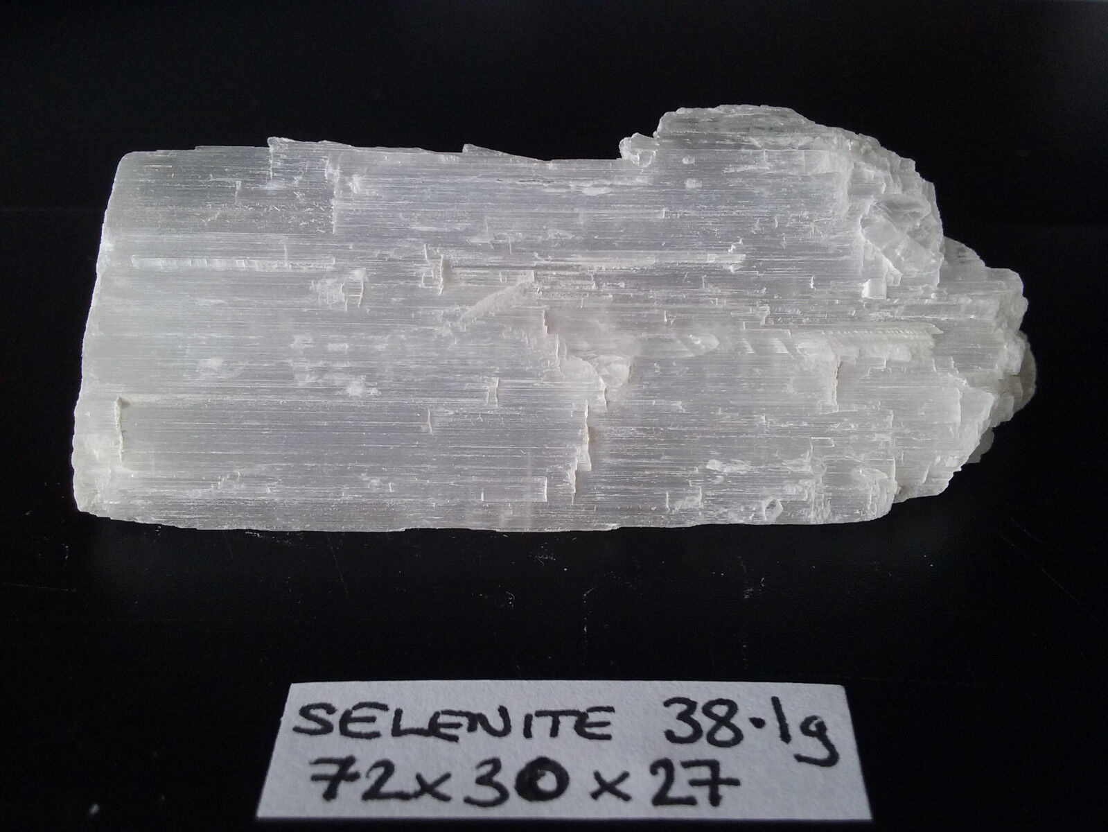 38.1g White Selenite / SELENITA Stick Wand Rough Specimen Chakra Energy Crystal
