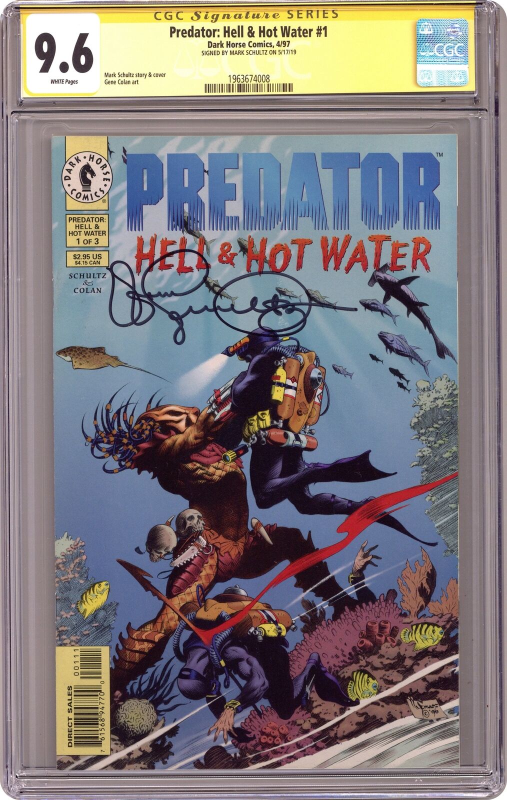 Predator Hell and Hot Water #1 CGC 9.6 SS Schultz 1997 1963674008
