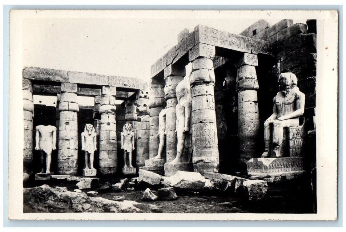 c1920s Luxor Temple States Of Rameses II General View Egypt RPPC Postcard