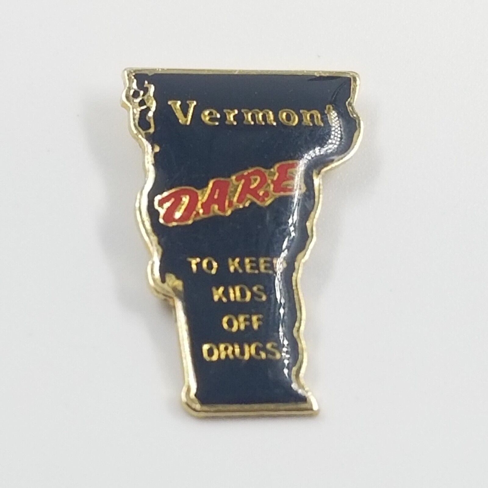 DARE Vermont State Map Drug Abuse Resistance Education Pin Advertise Promo VTG