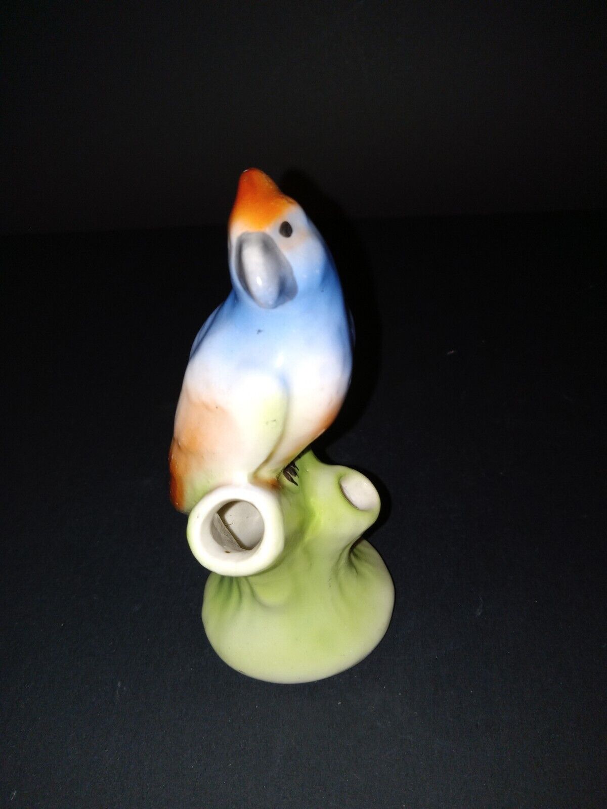 Parrot Bud Vase Blue Orange Green 5.5\