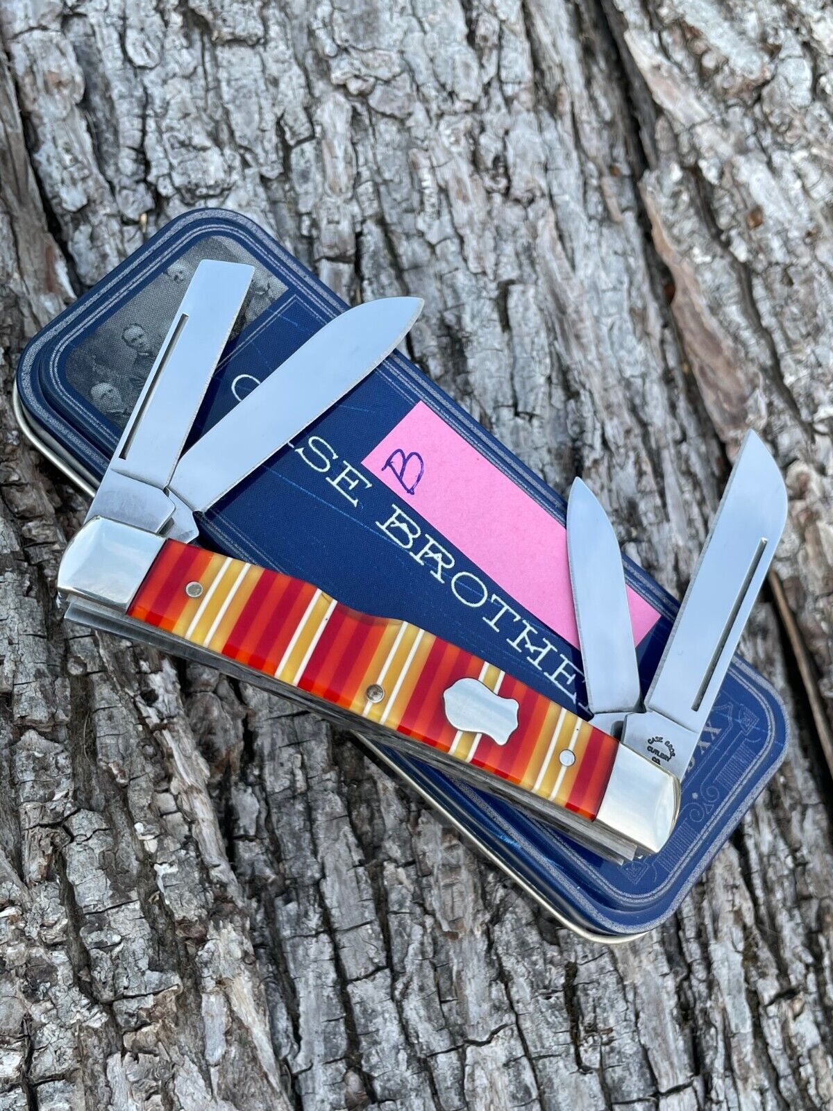 CASE BROS *b CANDY STRIPE SYNTHETIC 052 PATTERN CONGRESS KNIFE KNIVES