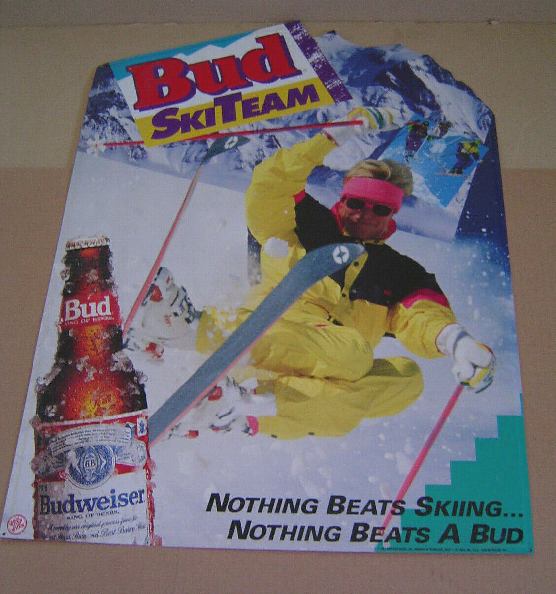 Vintage 1991 Bud Ski Team Tin Tacker Budweiser Nothing Beats A Bud 20\