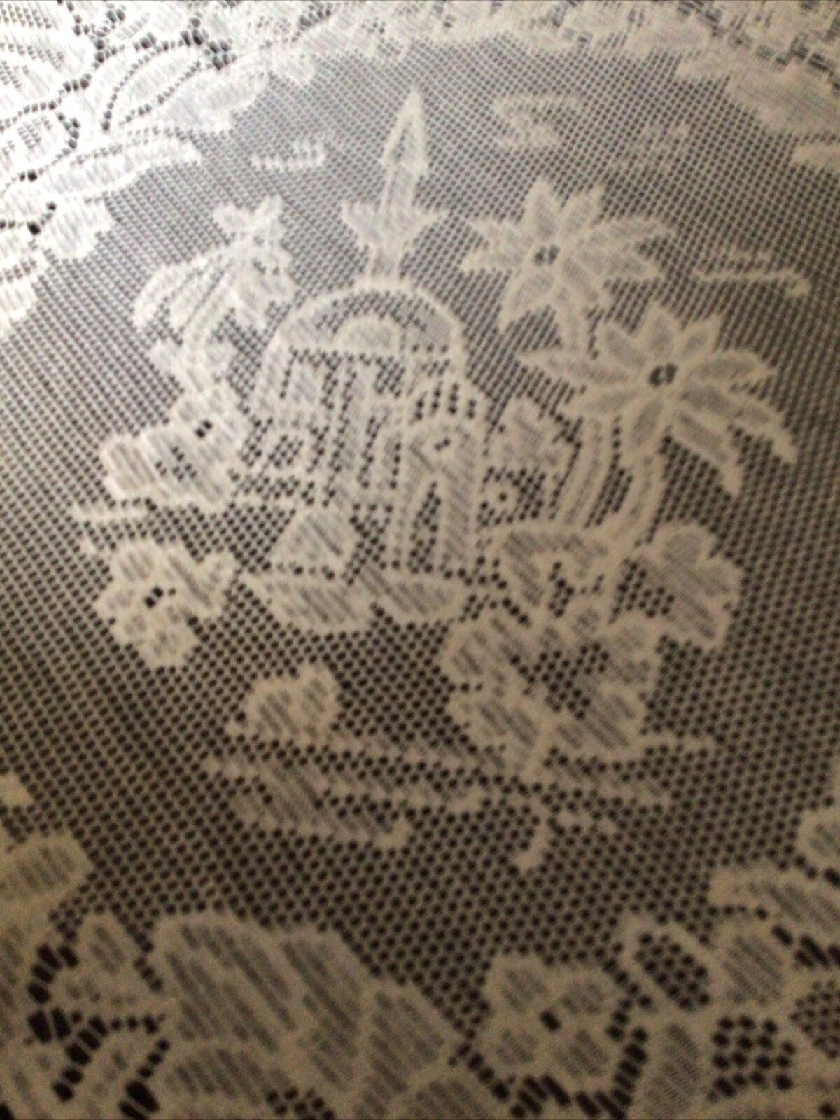 Vintage Lace Tablecloth Chapel Amongst The Palms Off White 35” Square~Perfect