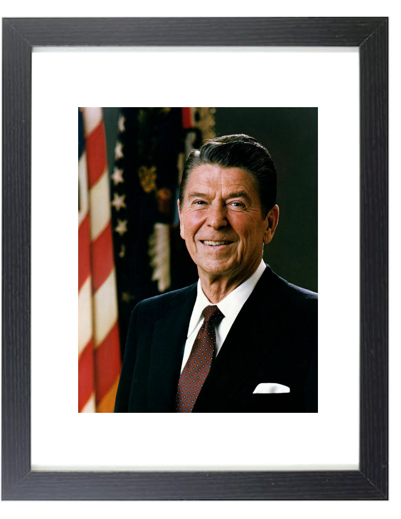US President Ronald Reagan Official Portrait Framed & Matted Picture Photo