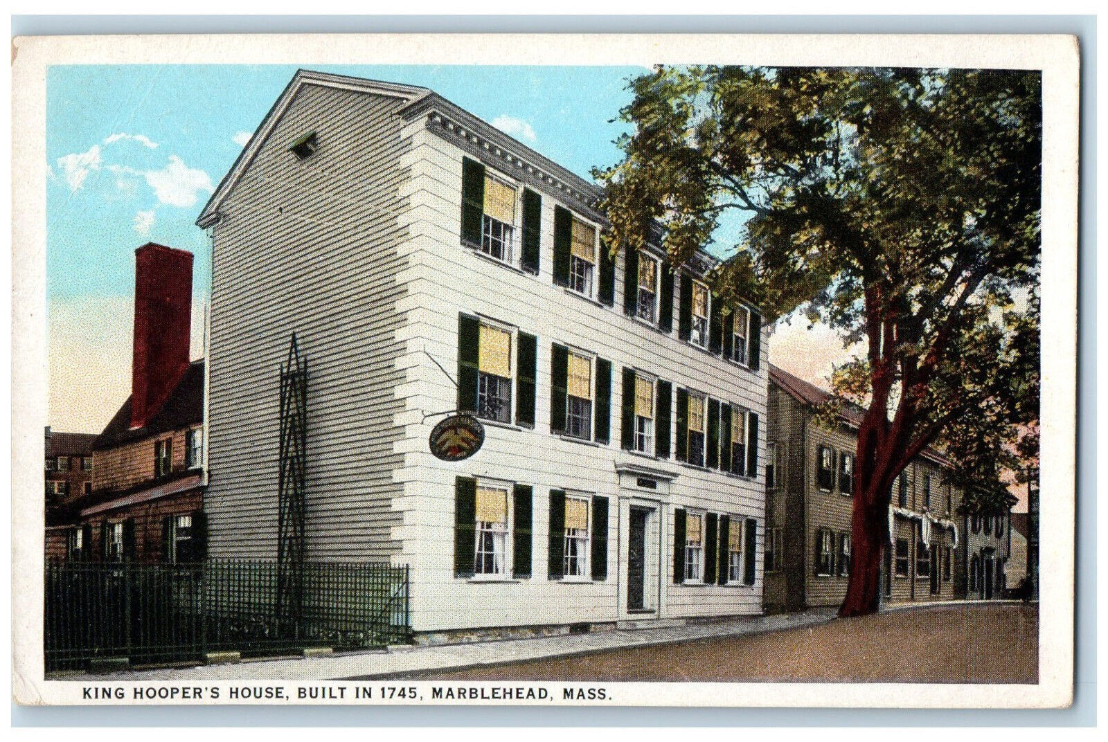 c1920's King Hooper's House Marblehead Massachusetts MA Antique Postcard