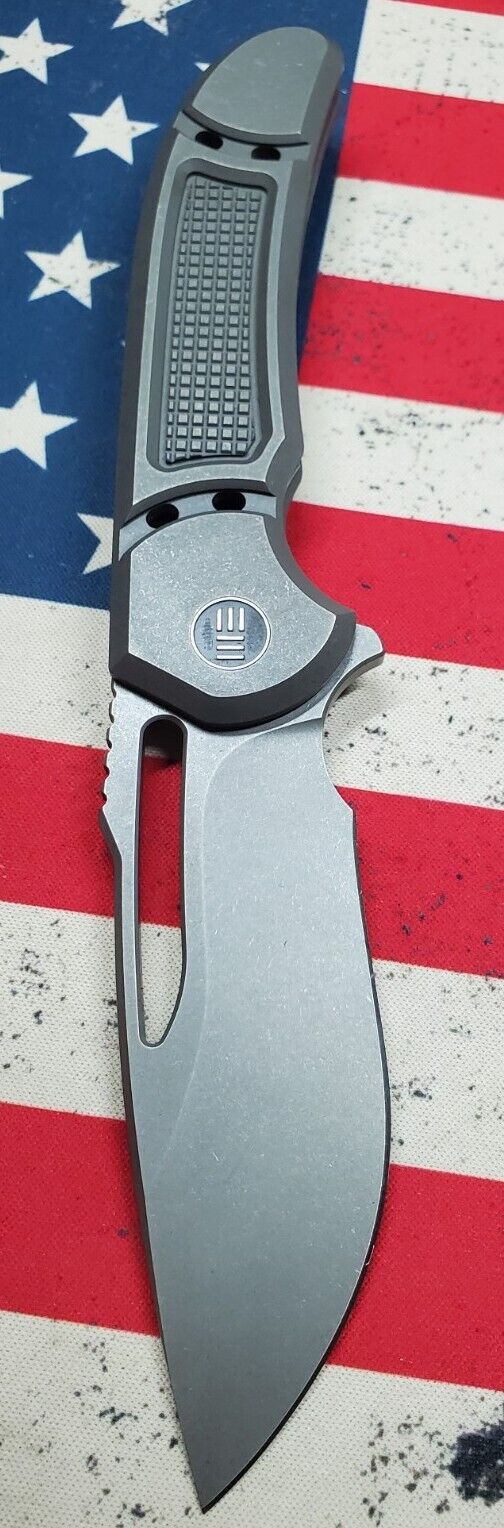 We Knife Minax Gray Titanium Gray 20CV Blade Ferrum Forge Design Discontinued 