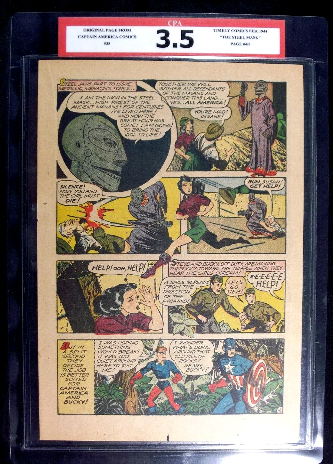 Captain America Comics #35 CPA 3.5 SINGLE PAGE #4/5 \