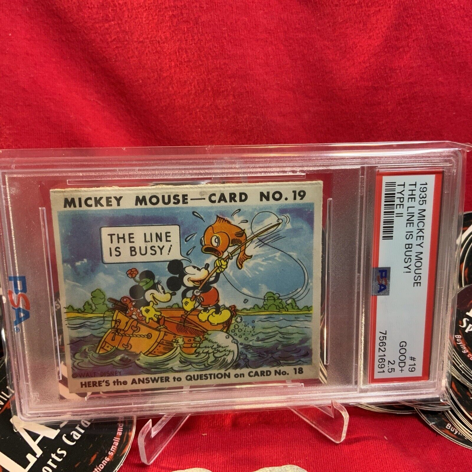1935 Mickey Mouse Gum Card Type II The Line Is Busy #19 Walt Disney PSA 2.5