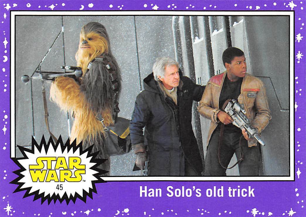 2017 Topps Star Wars Journey To The Last Jedi Purple #45 Han Solo\'s Old Trick
