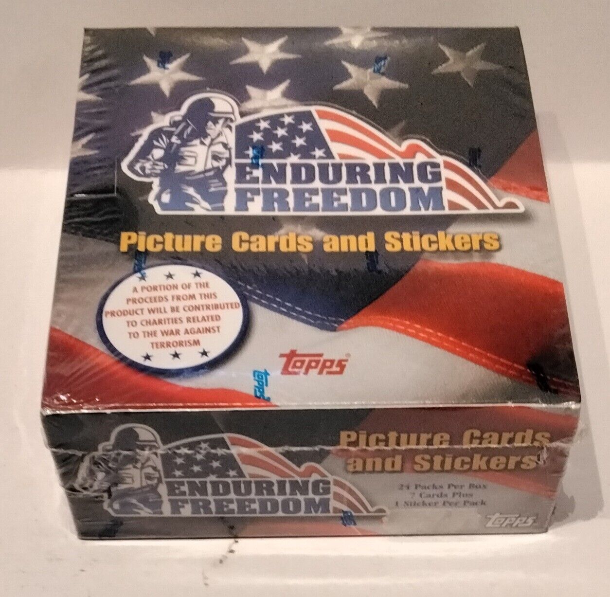 2001 Topps Enduring Freedom Cards & Stickers Factory Sealed Box 24 Packs