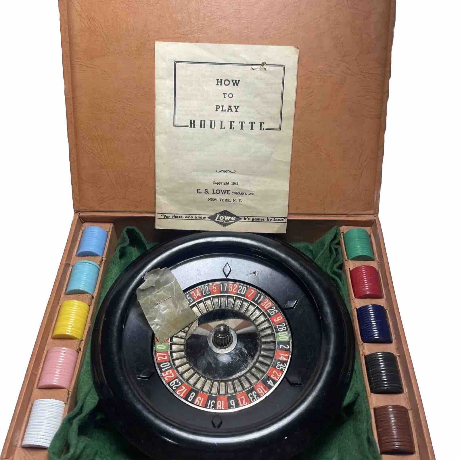 Vintage E.S. Lowe Roulette Game COMPLETE TESTED WORKING