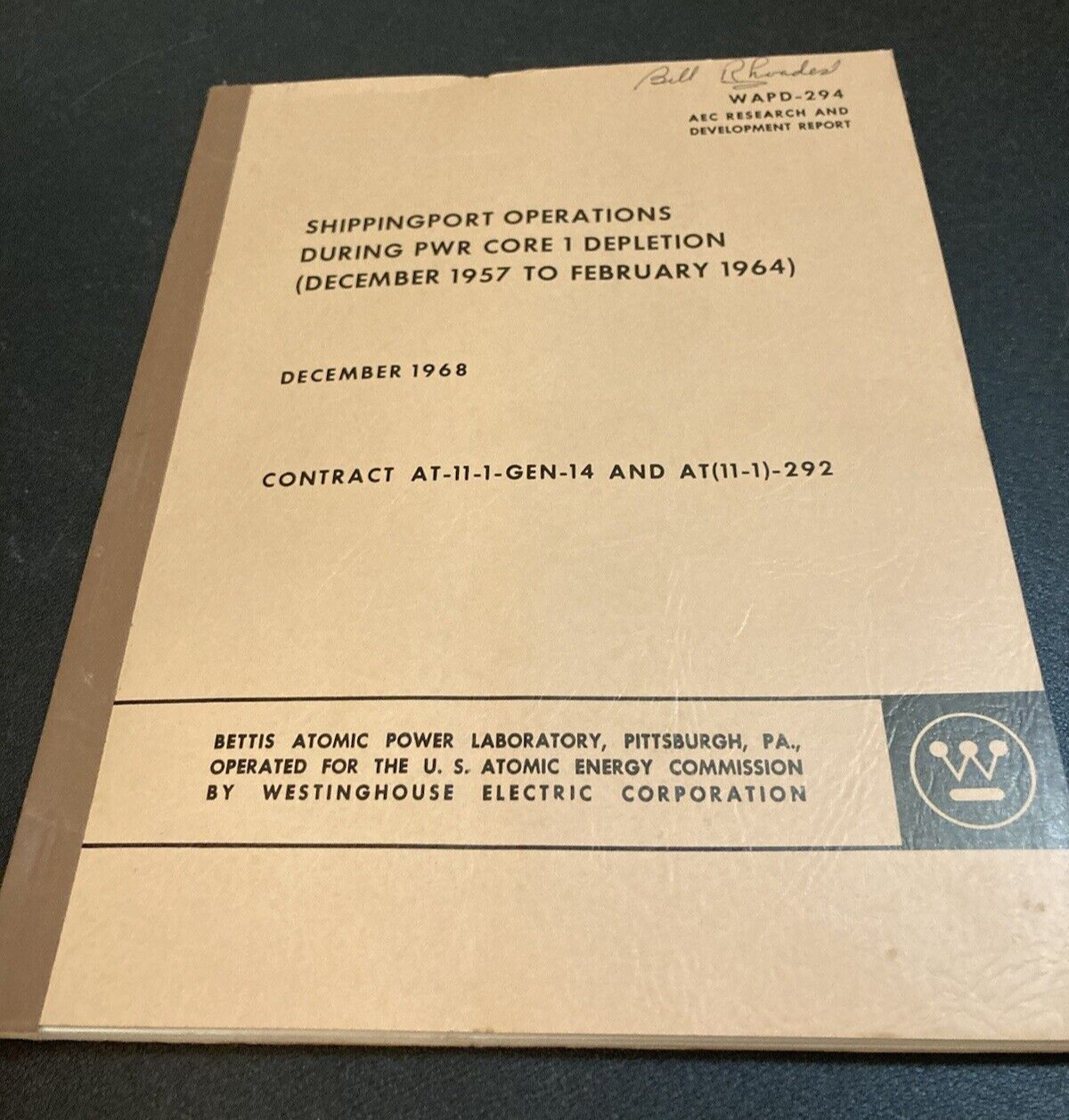 Shippingport Atomic Power Station Operation Power Core Depletion 1957-64 Book
