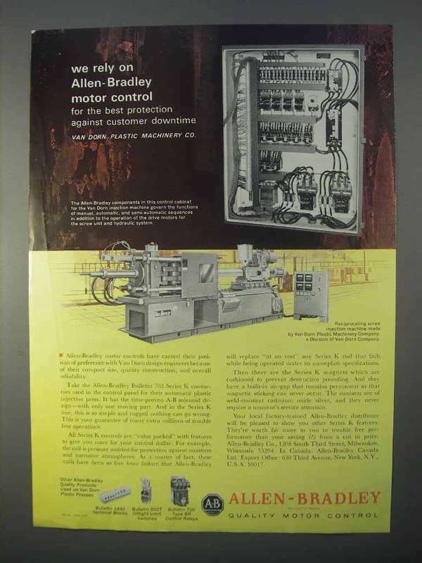 1966 Allen-Bradley Series K Contactors, Controls Ad - Rely On