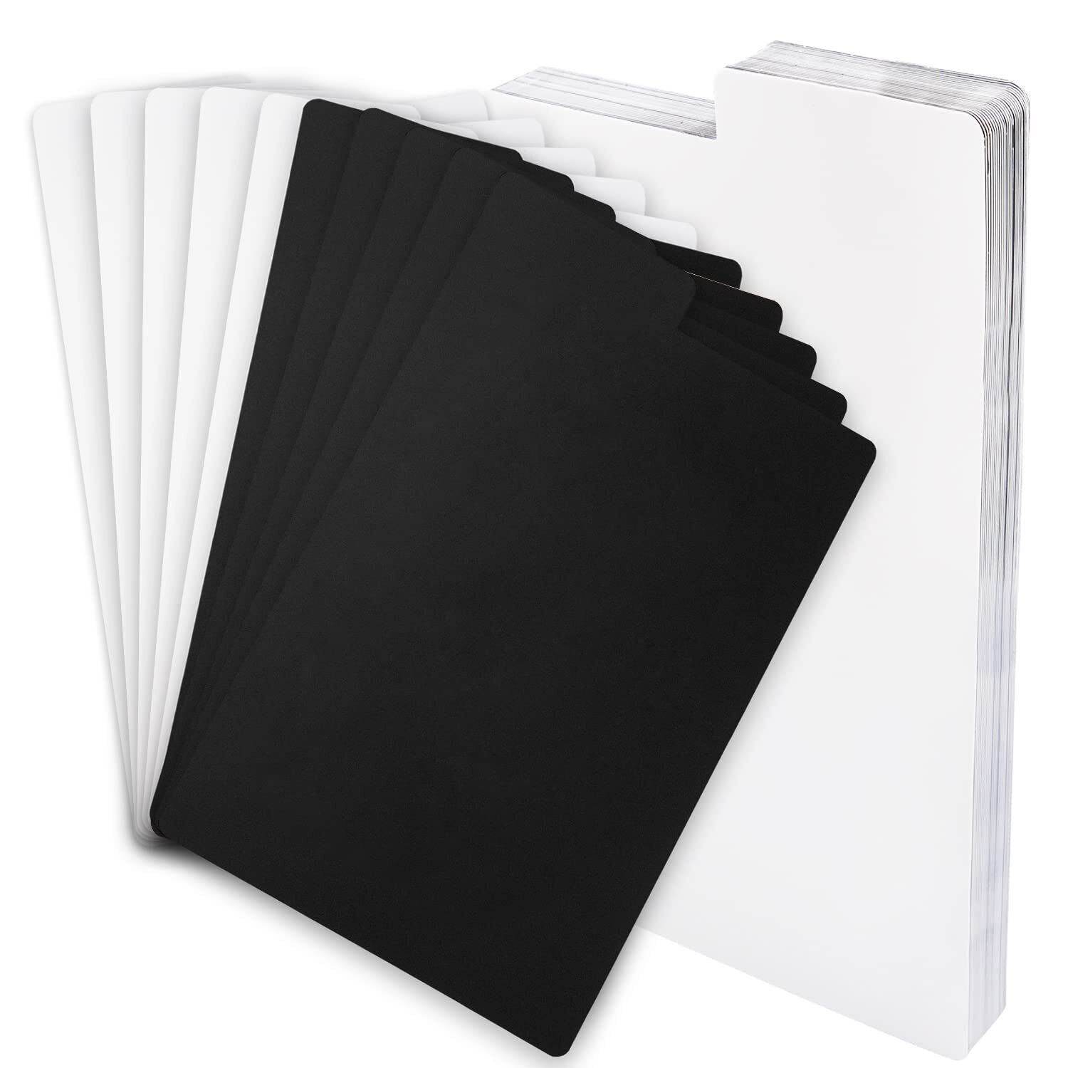50Pcs Comic Book Dividers, TOUNALKER Large White Black Frosted Card Separator wi