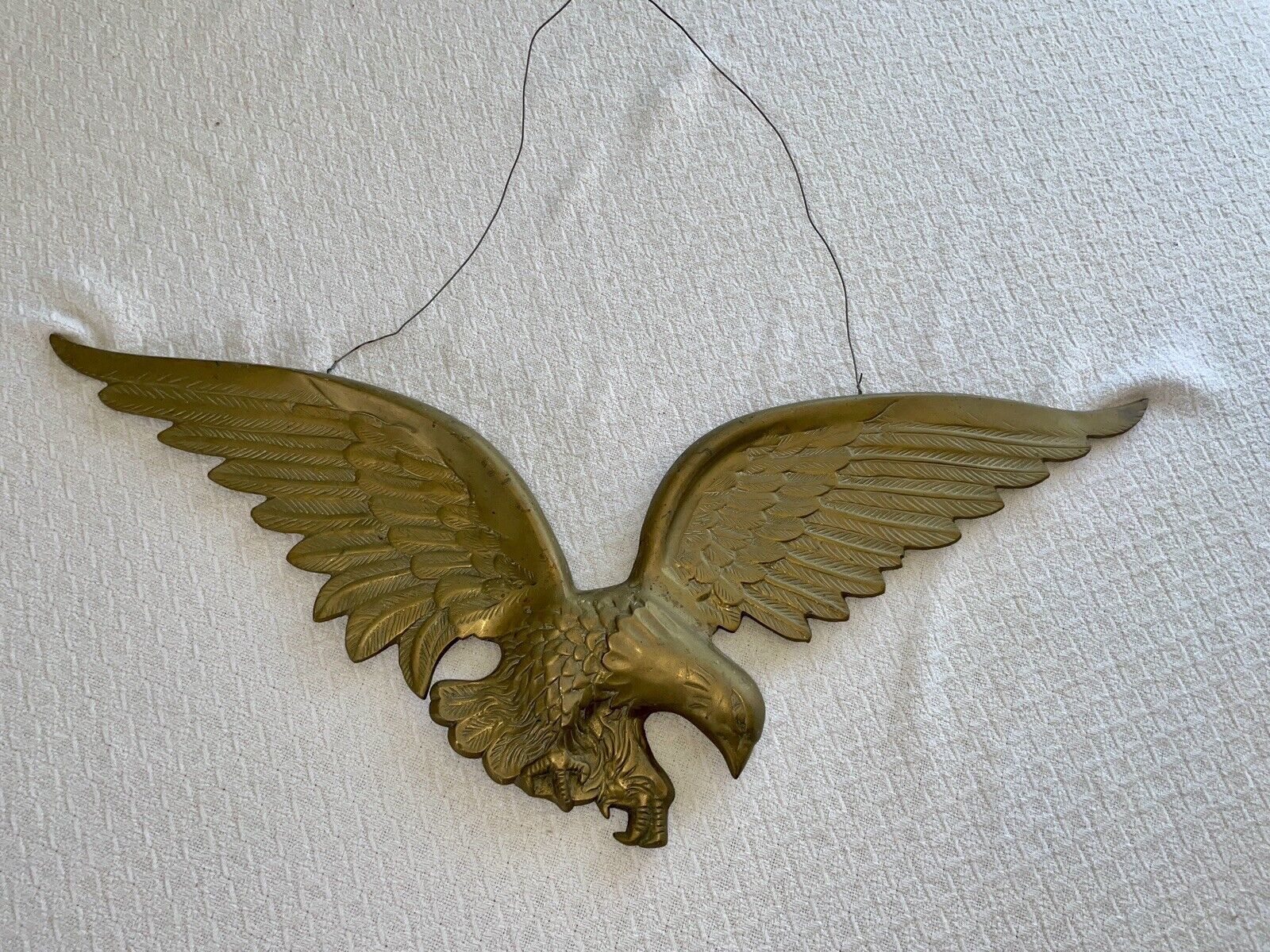 Vintage Solid Brass Eagle Wall Mount 29\