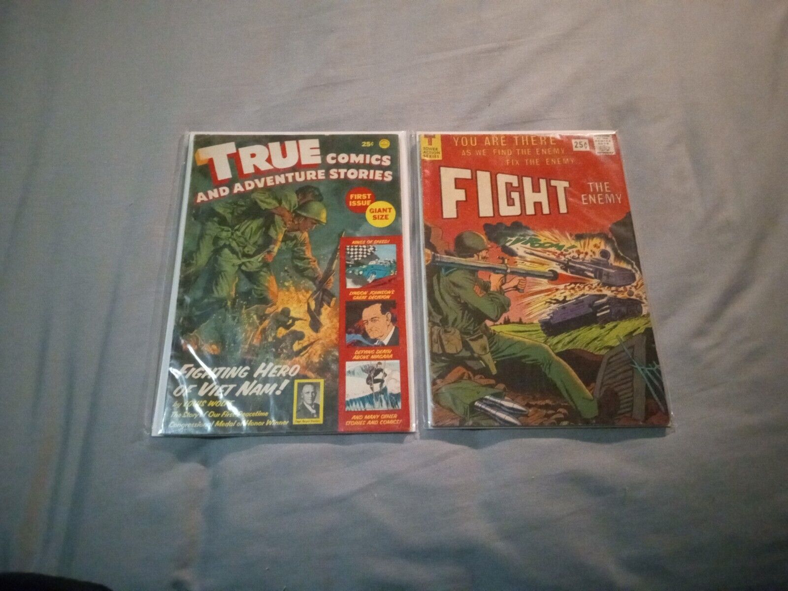 Off Brand Silver Age War Comics Lot Of 2 Key Issue True #1 And Fight #2 VF Rare