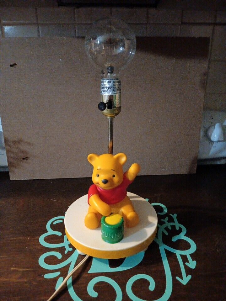 VINTAGE 1980 WORKING Winnie the Pooh  Honey Pot Lamp & Night Light - NO SHADE 