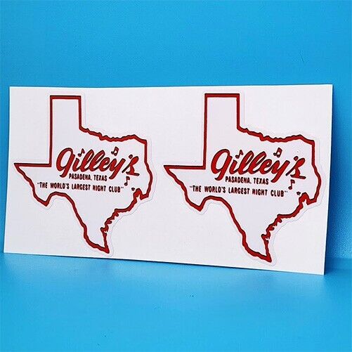 Gilley's Nightclub Sticker (PAIR), Pasadena Texas, Gilleys Vintage Style Decal
