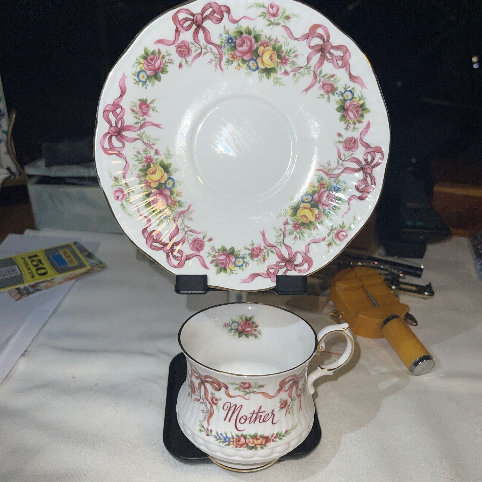 Vintage Rosina China Co Queen’s Fine Bone “Mother” Tea Cup/Saucer England
