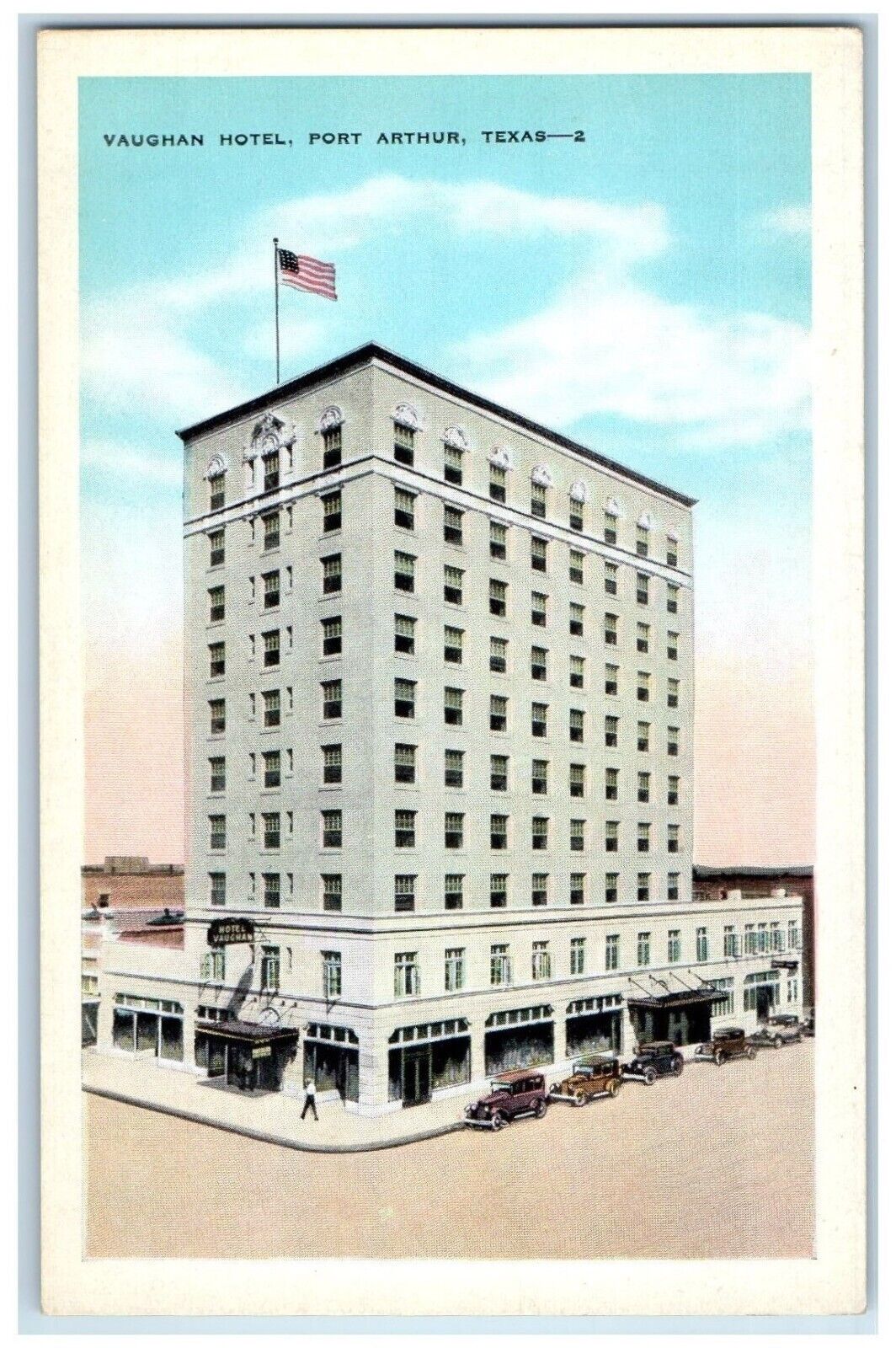 c1930\'s Vaughn Hotel Fort Arthur Texas TX Vintage Unposted Postcard