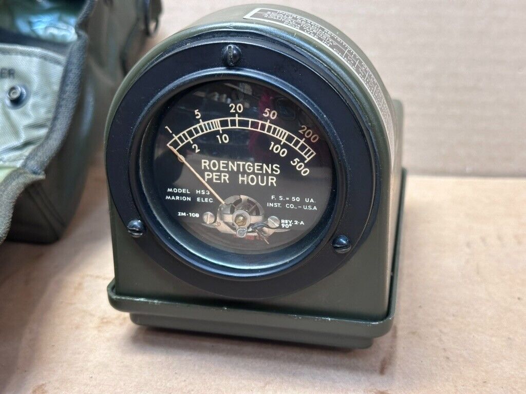 Vintage USA Army Military Radiacmeter Gamma Radiation Meter Marion Elec. w/ Case
