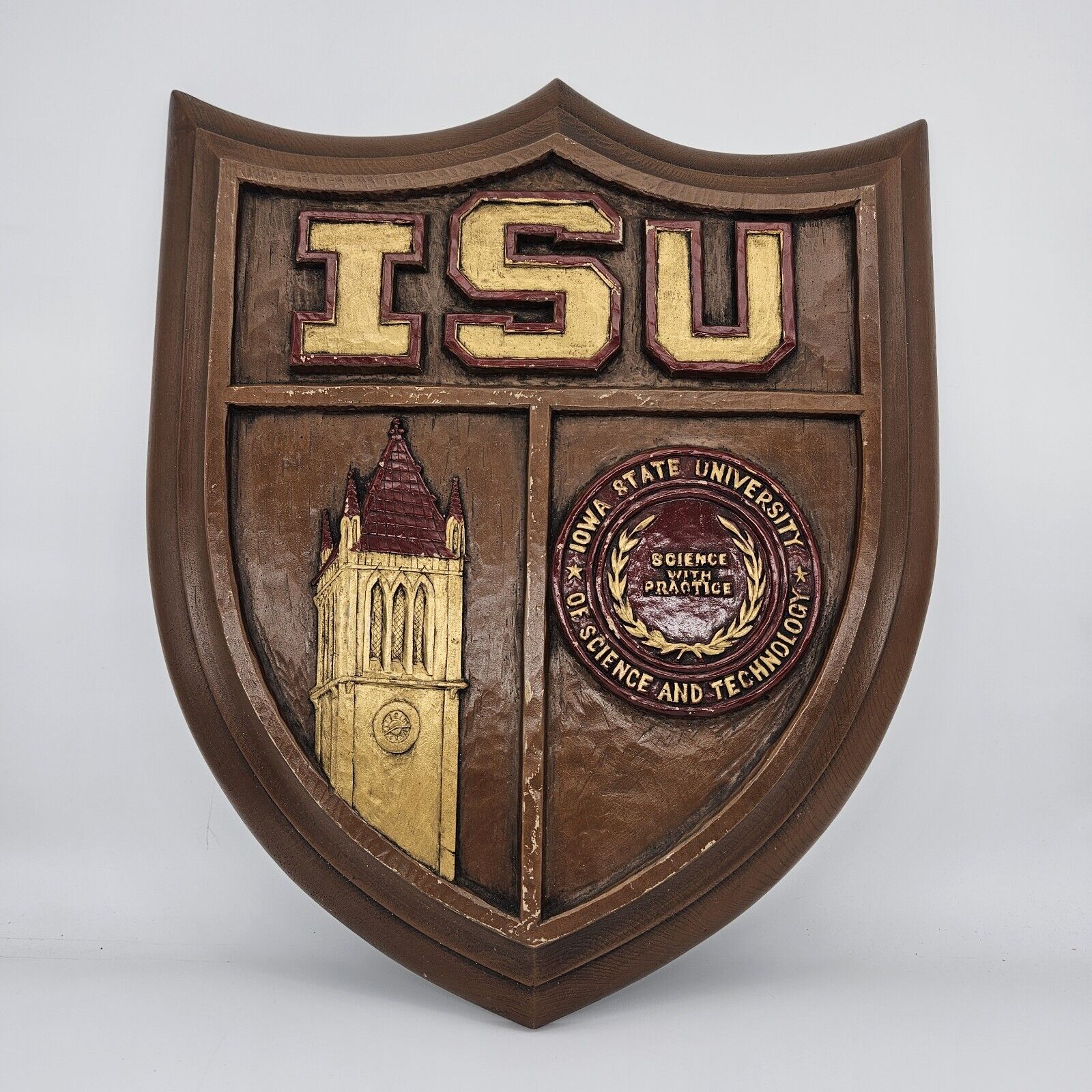 Iowa State University Vintage Alumni Wooden Wall Plaque Crest