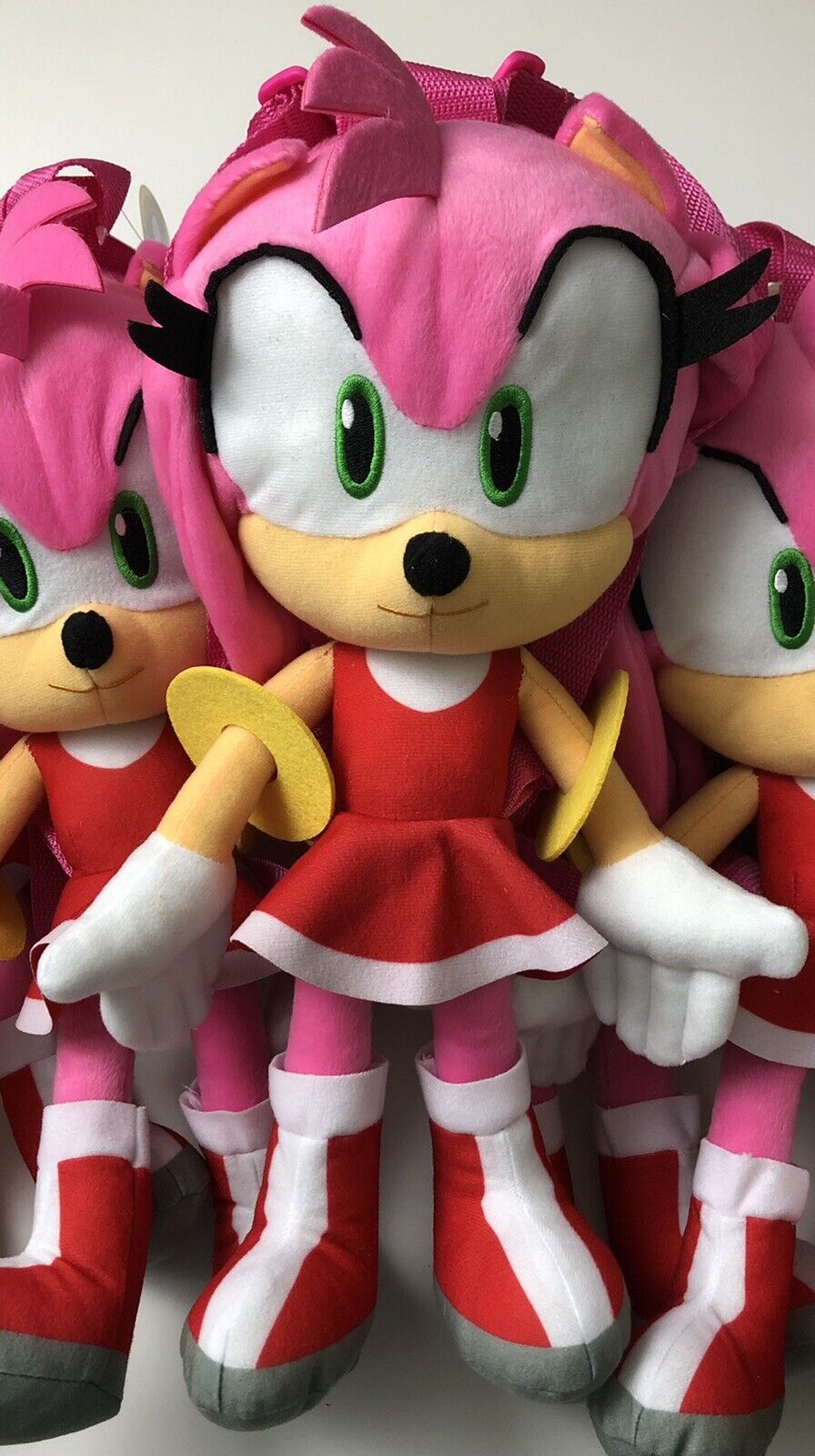 Sonic The Hedgehog Authentic Amy Rose in Red Dress Plush Doll Backpack 16\