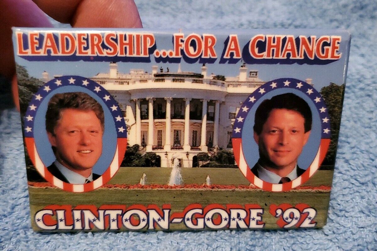 91I Leadership For A Change Clinton Gore 92 1990s Political Pin Back Pin Button