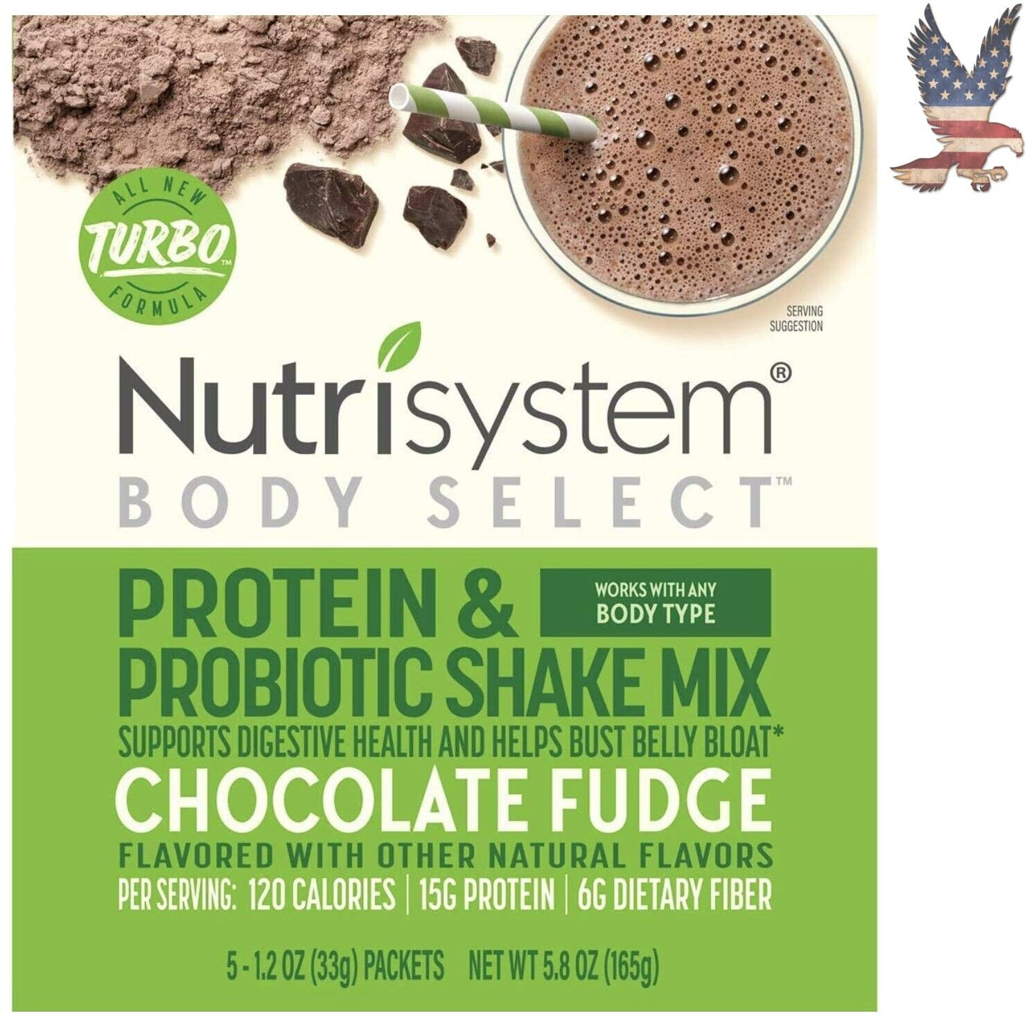 Decadent Nutrisystem Turbo Shake Chocolate Probiotic Weight Loss Support 5 Pack