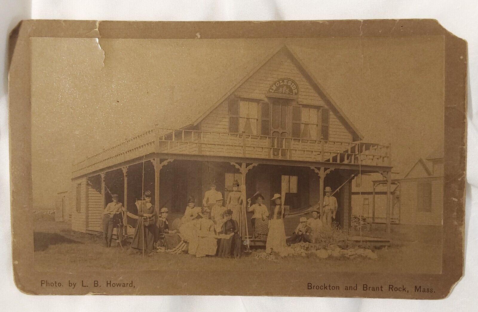 Vintage 1890 Large Cab Photo of Victorian House named Ingleside in Massachusetts