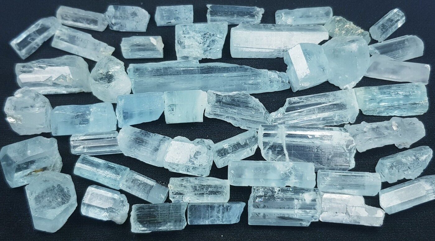 385 Ct Natural Sky Blue Color Aquamarine Crystal Lot From Pakistan
