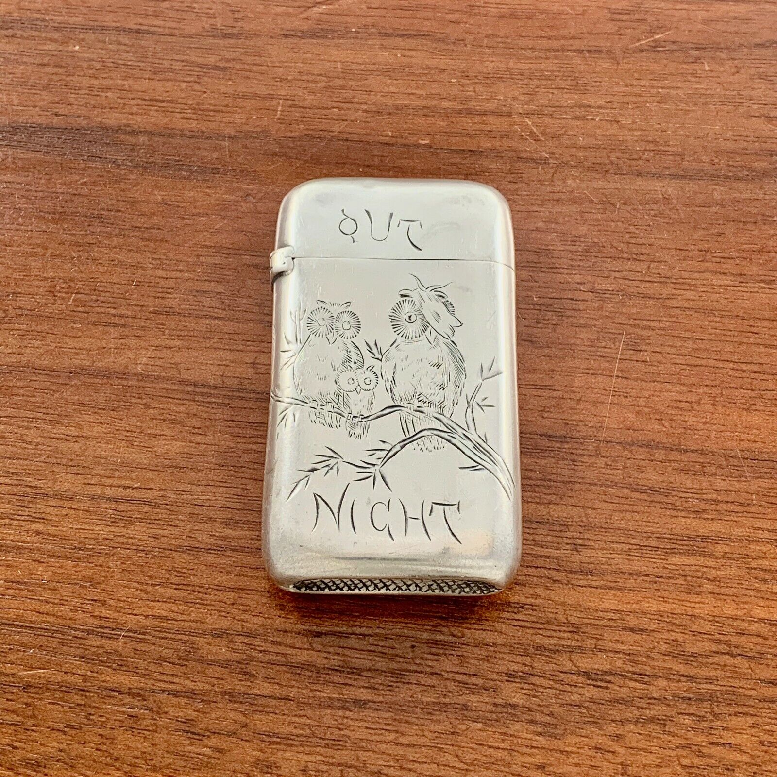 HUMOROUS WHITING STERLING SILVER MATCH SAFE CASE 