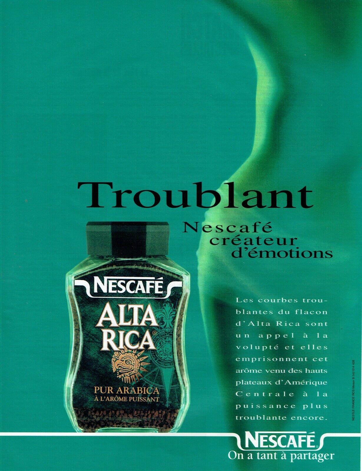 1997 Advertising 059 Coffee Nescafé Pure Arabica Alta Rica Troubling Advertising