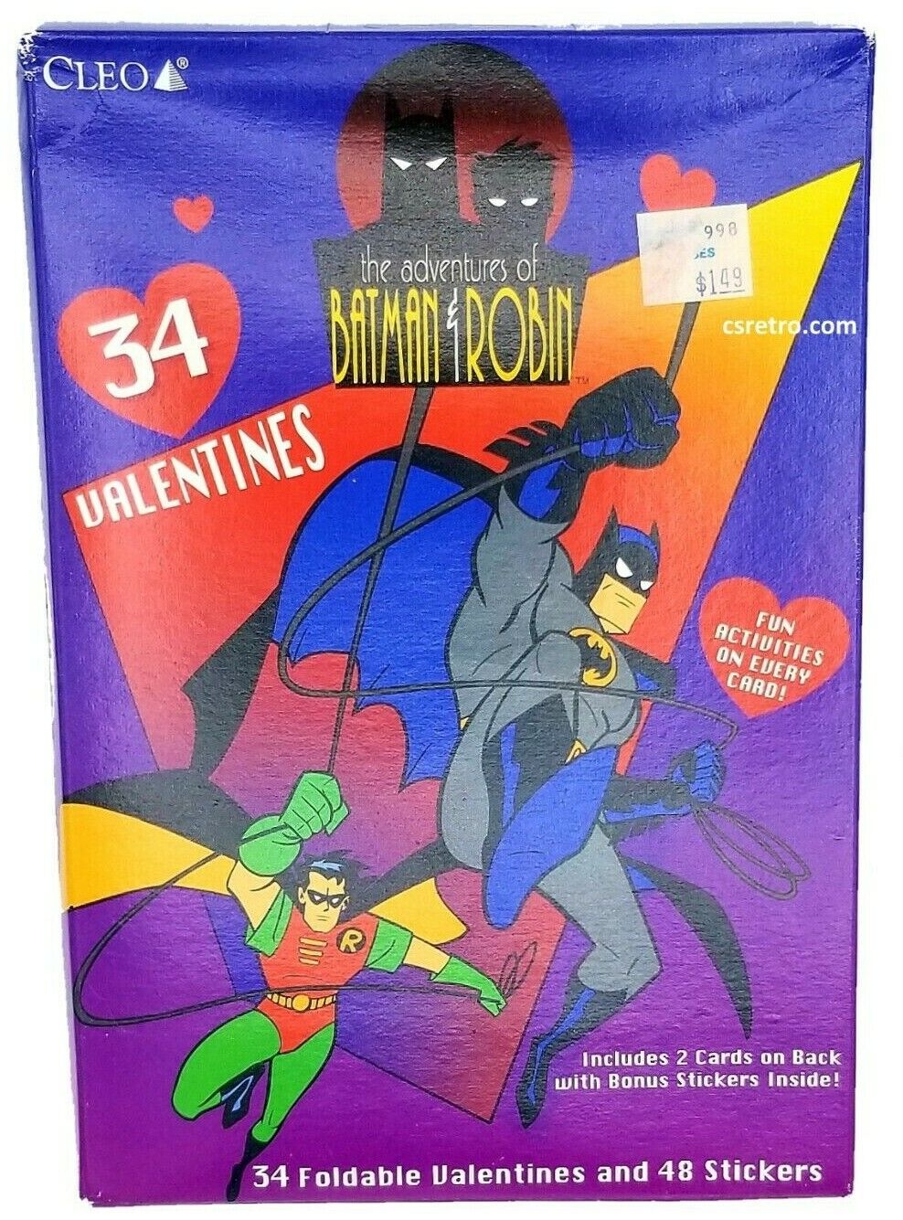 1996 Vintage Adventures of Batman and Robin VALENTINES CARDS Collectible - READ