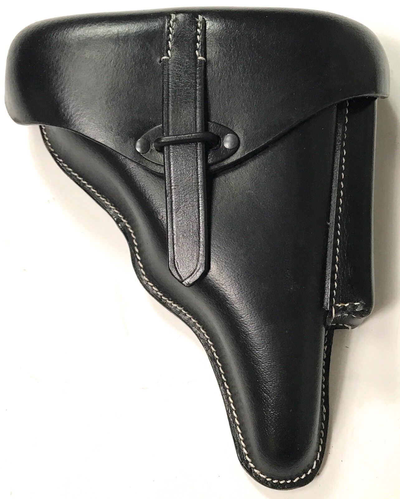 WWII GERMAN WALTHER P38 PISTOL HARD SHELL HOLSTER- BLACK LEATHER
