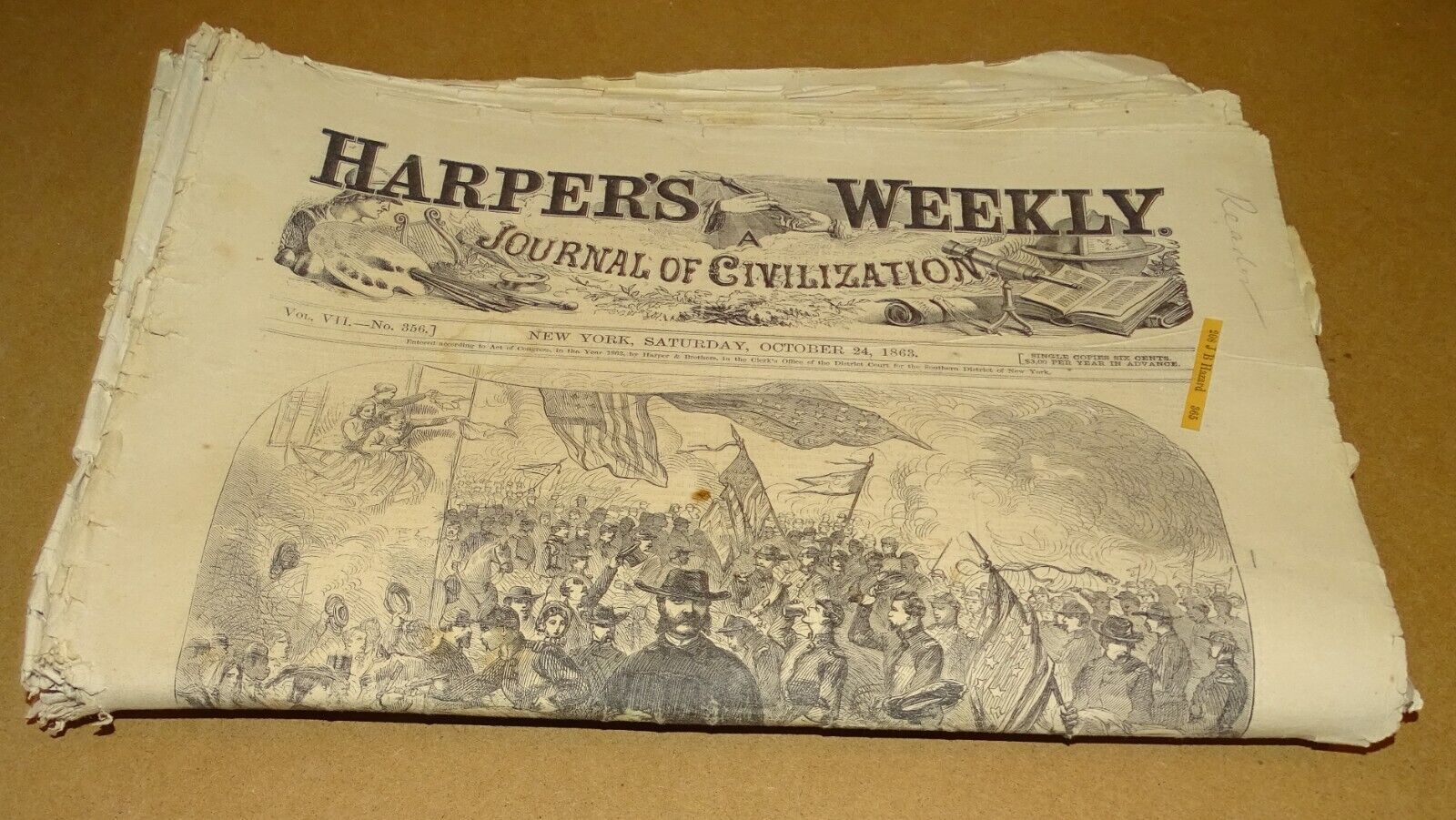 Harper's Weekly Newspaper 1862-1863 (3 issues) Civil War
