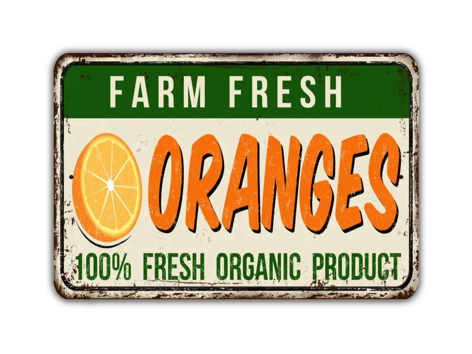 Farm Fresh Oranges Sign Vintage Style