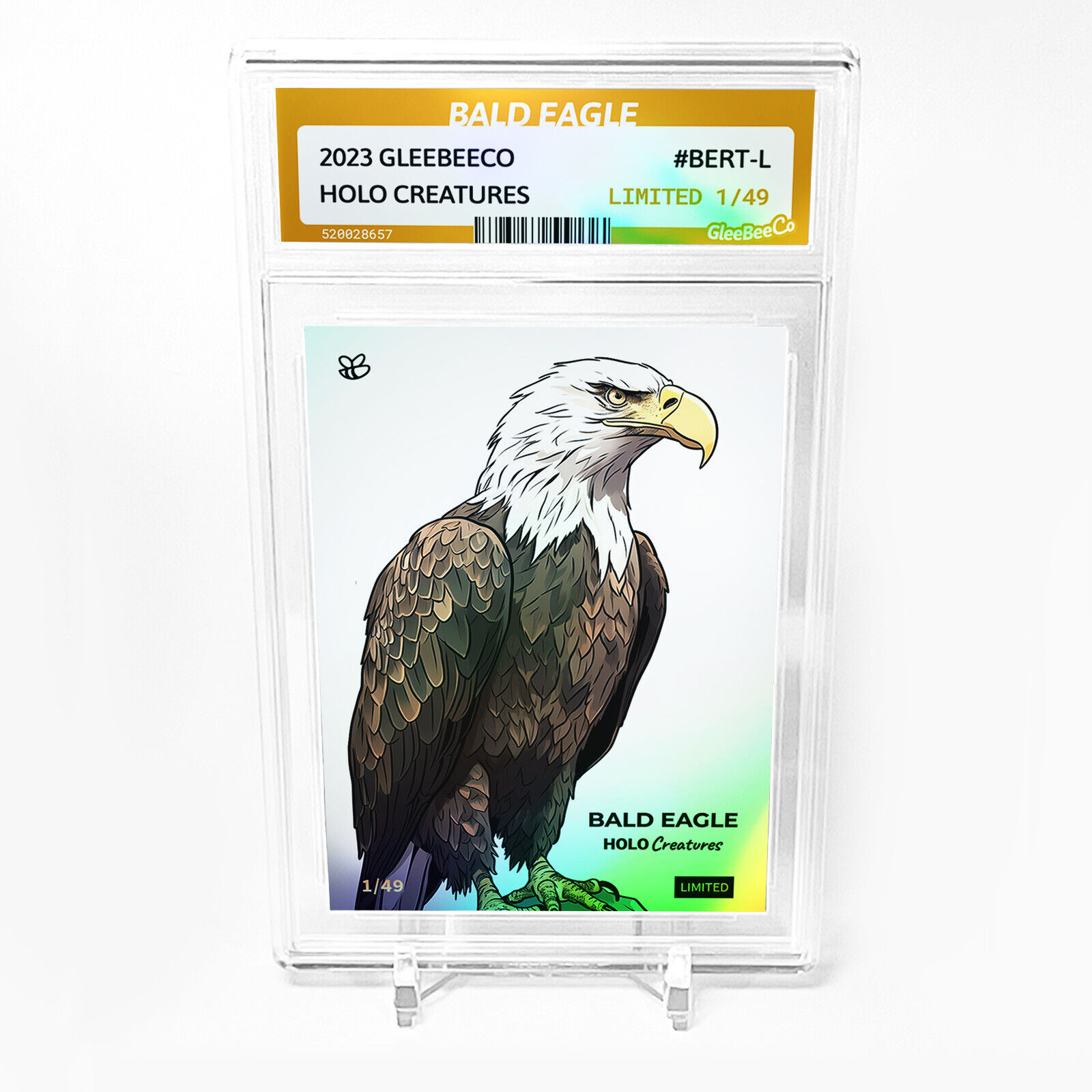 BALD EAGLE Holographic Card GleeBeeCo #BERT-L LIMITED to /49 BEAUTIFUL