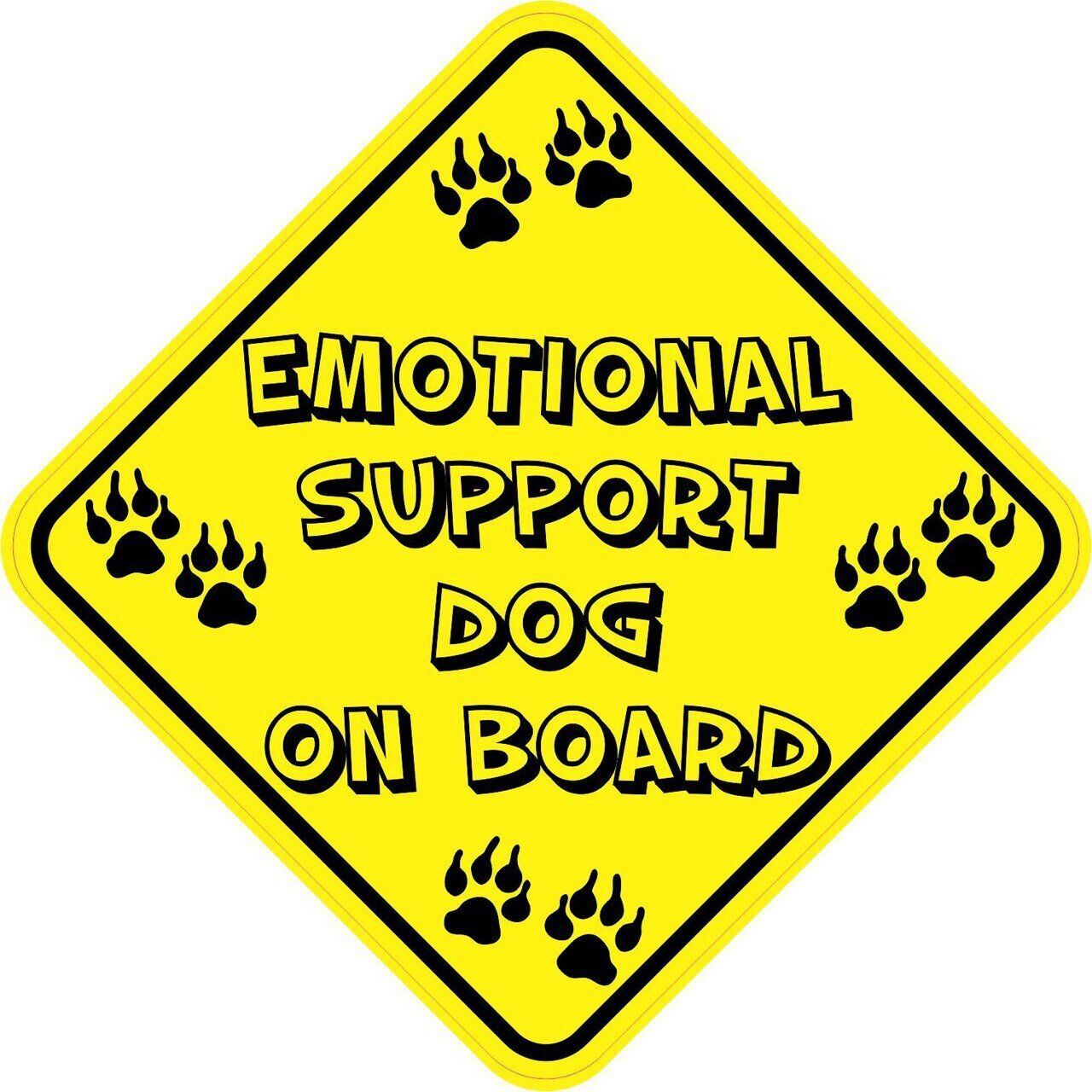 5in x 5in Emotional Support Dog On Board Sticker Car Truck Vehicle Bumper Decal